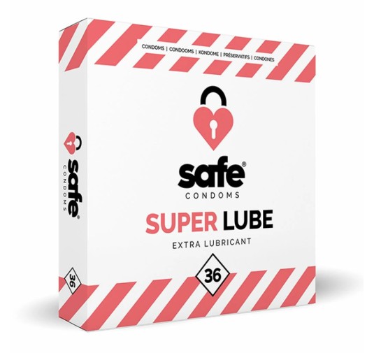 Prezerwatywy nawilżane - Safe Super Lube 36 szt